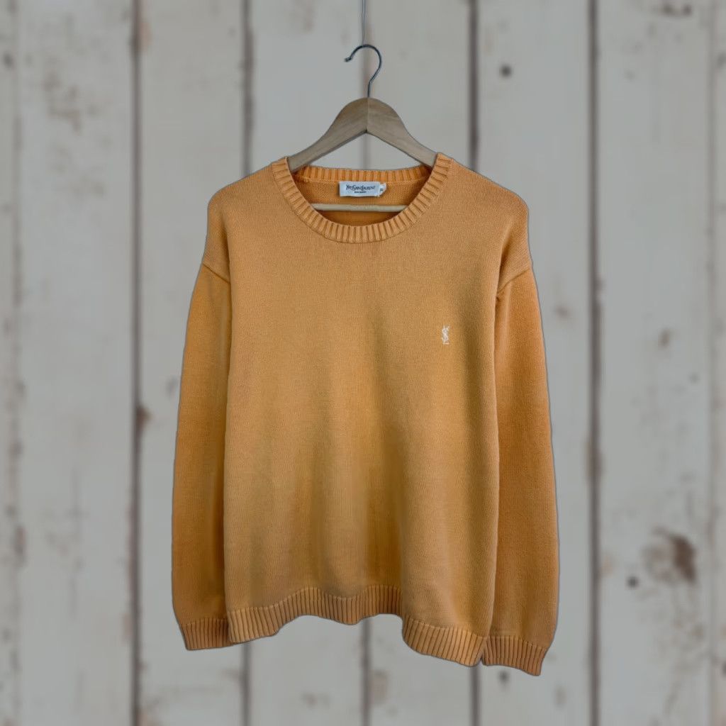 Yves Saint Laurent VINTAGE 90s YSL Yves Saint Laurent Sweater Pullover Men XXL Orange Size US XXL / EU 58 / 5 - 1 Thumbnail