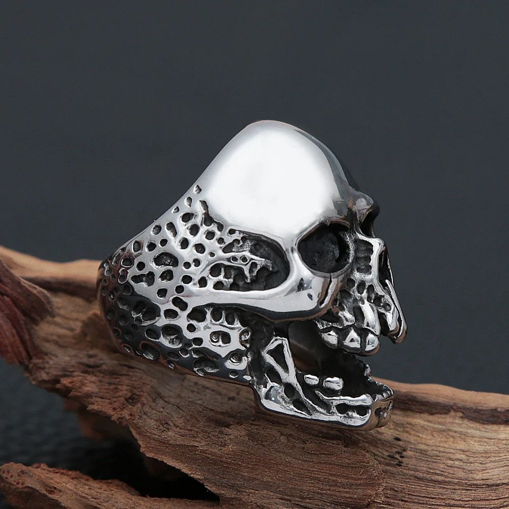 Vintage Steel Skull Ring Size ONE SIZE - 5 Thumbnail