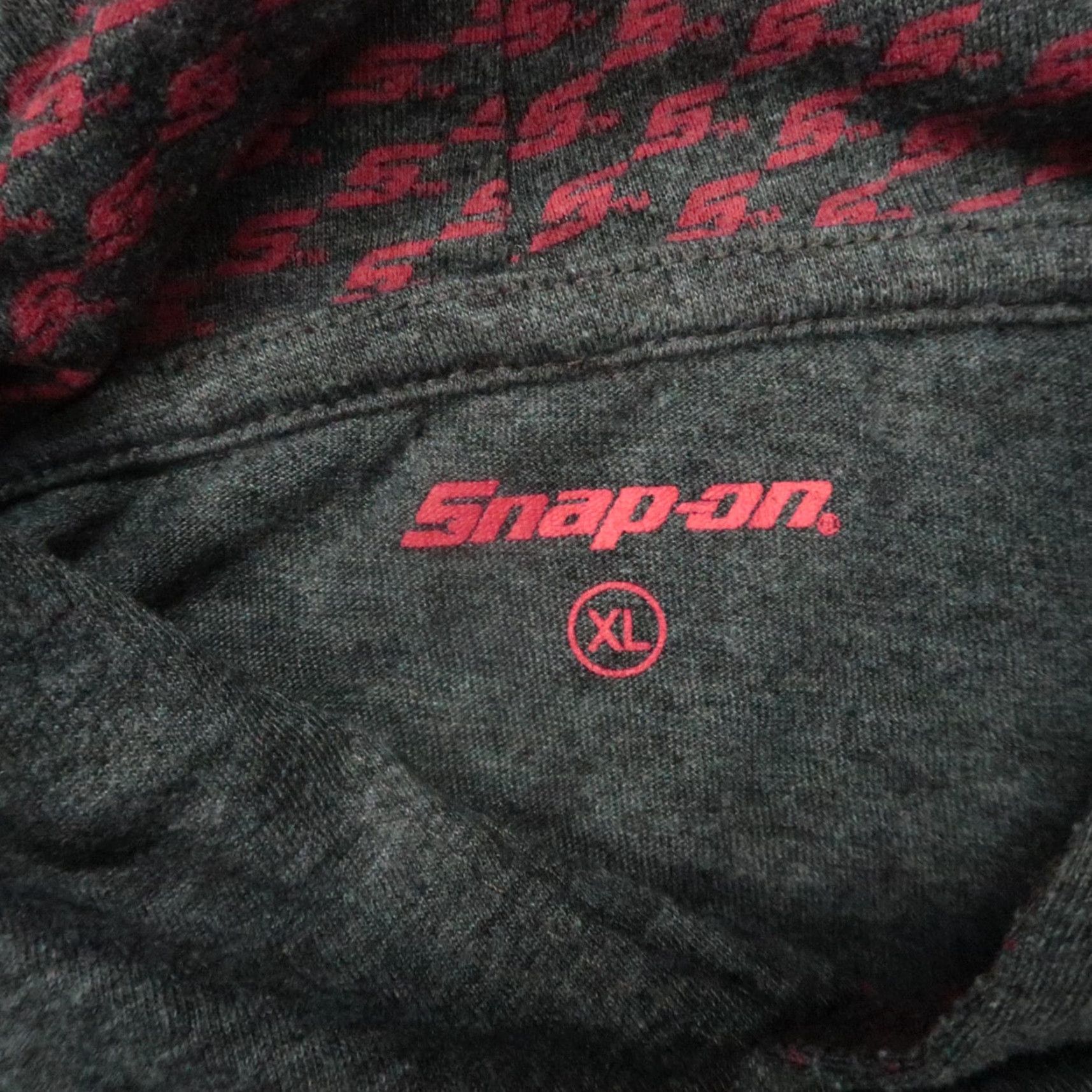 Vintage Snap On Hoodie Mens XL Gray Pullover Hooded Casual Regular Fit Knitted Cotton Polyester Sweatshirt Pullover Lightweight Size US XL / EU 56 / 4 - 3 Thumbnail