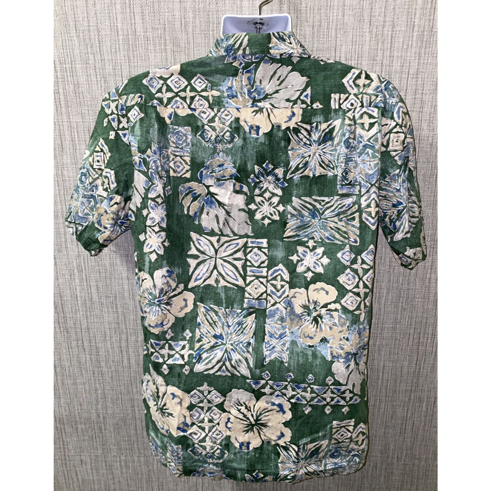 ALOHAS VINTAGE RJC Shirt Men Aloha Hawaiian Green White Floral Button-Up Short Sleeve Size M USA Made Size US M / EU 48-50 / 2 - 5 Thumbnail