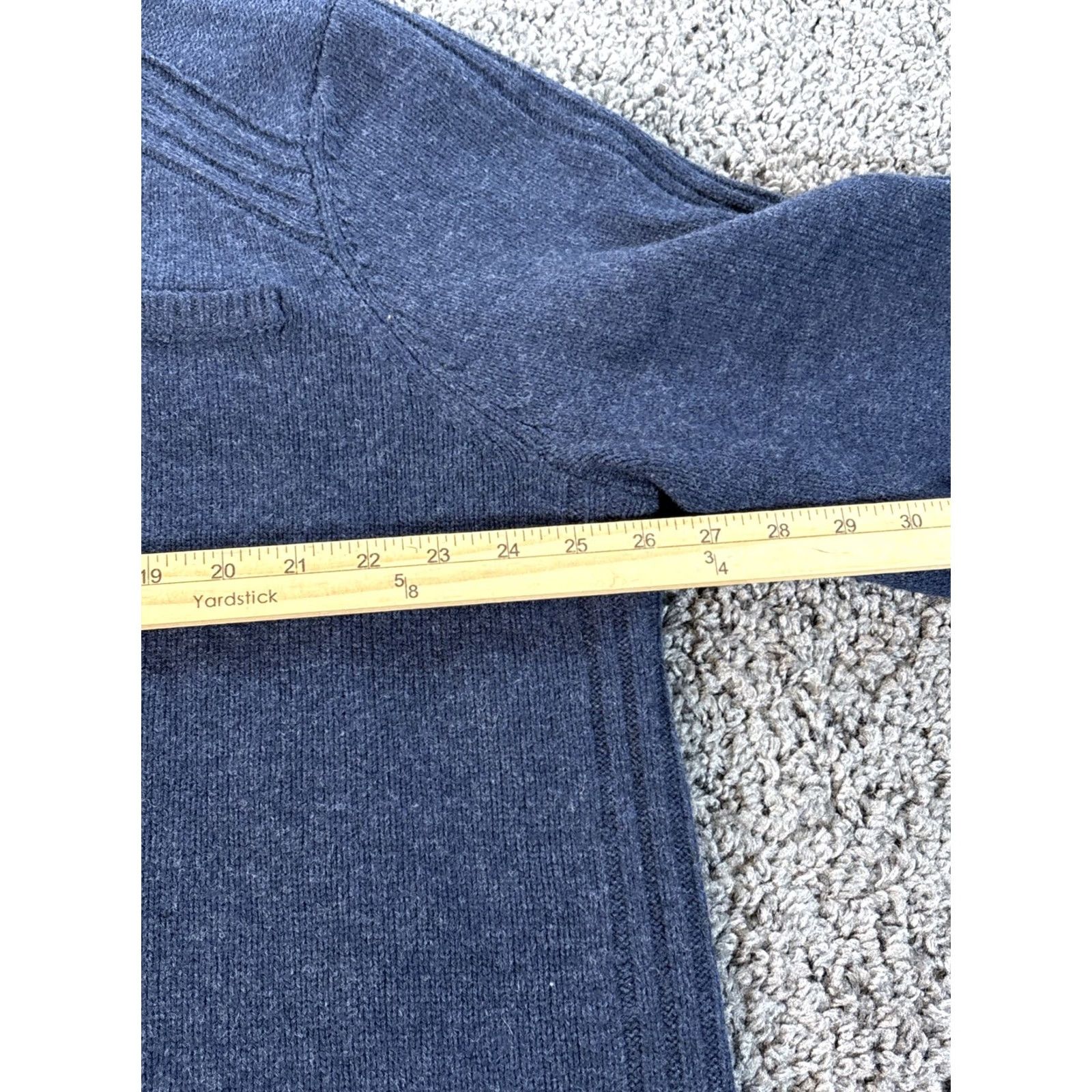 Vintage L.L. Bean Merino Wool Sweater Mens 2XL Navy Blue Rangeley 1/4 Zip Pullover Pocket Size US XXL / EU 58 / 5 - 3 Thumbnail
