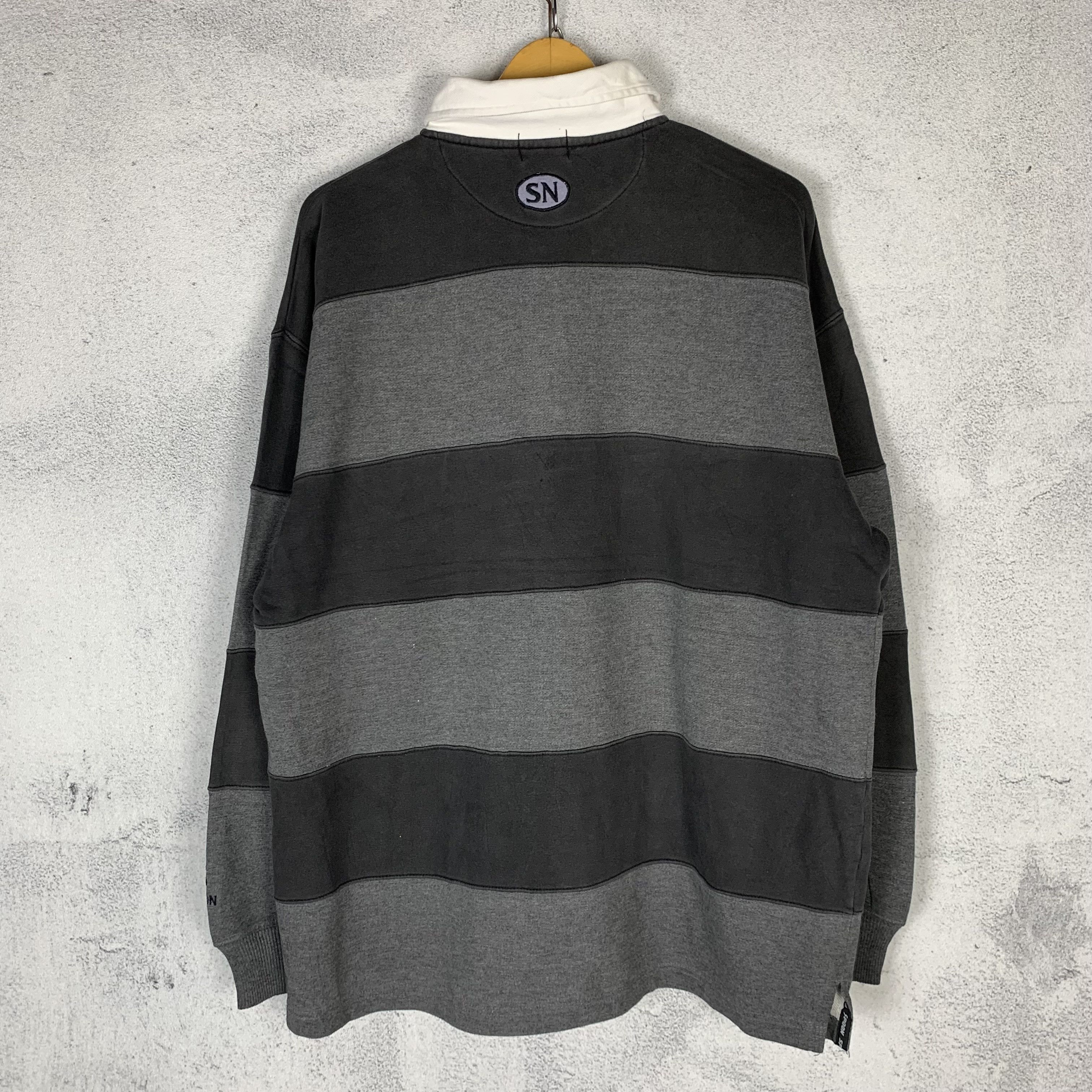 Japanese Brand Spoon Rugby Shirt Stripe Size US XL / EU 56 / 4 - 2 Thumbnail