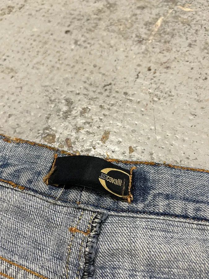 Just Cavalli SS2007 Cavalli Blue Distressed Tiger Denim Jeans Size US 32 / EU 48 - 12 Thumbnail