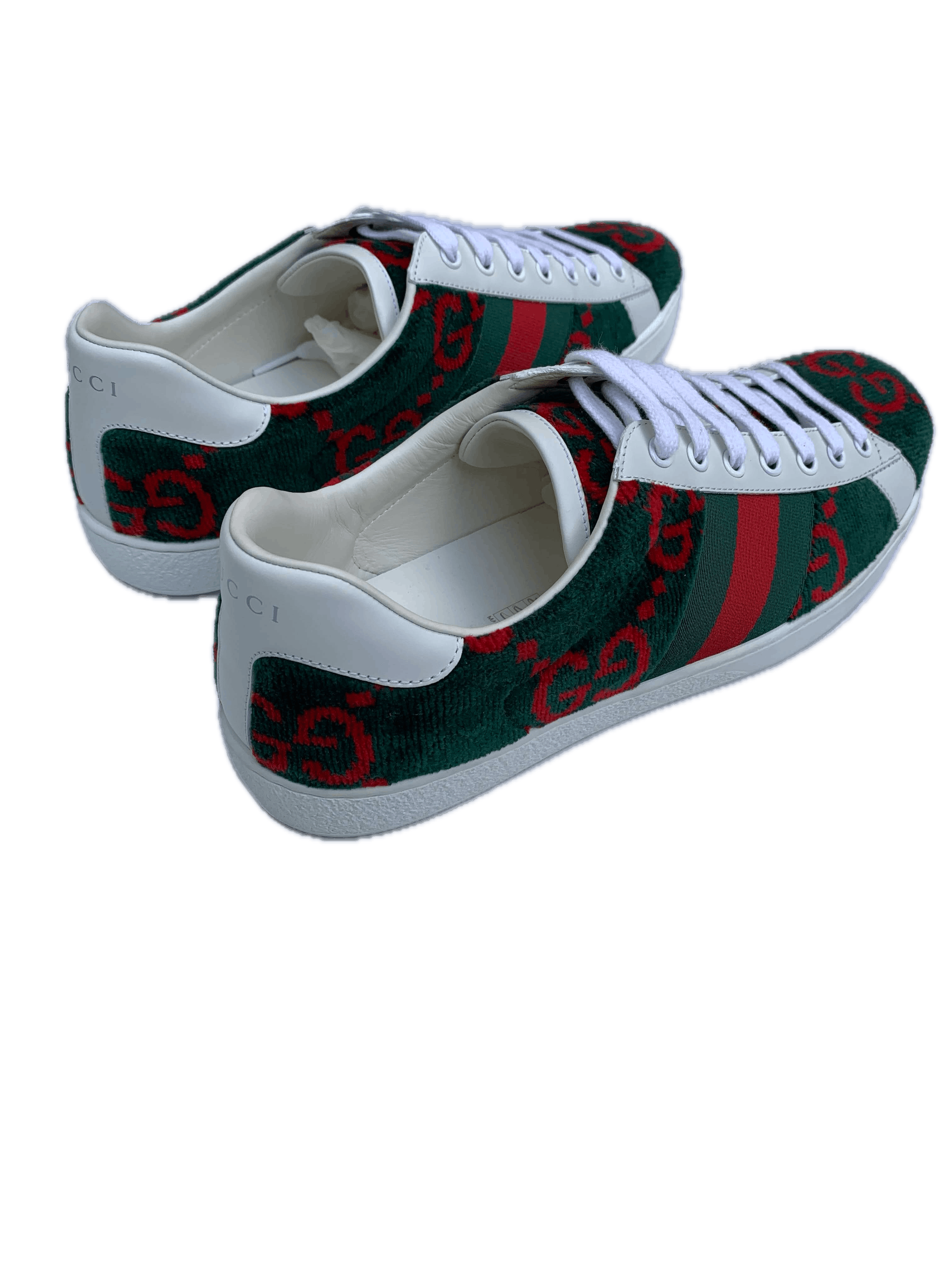 Gucci Gucci BNIB Green & Red Velvet GG Ace Low-Top Sneaker Size US 8 / EU 41 - 11 Thumbnail