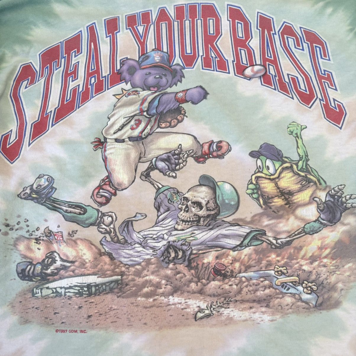 Vintage 90s Grateful Dead “Steal Your Base” L/S Tie Dye Tour Shirt Size US XL / EU 56 / 4 - 5 Thumbnail