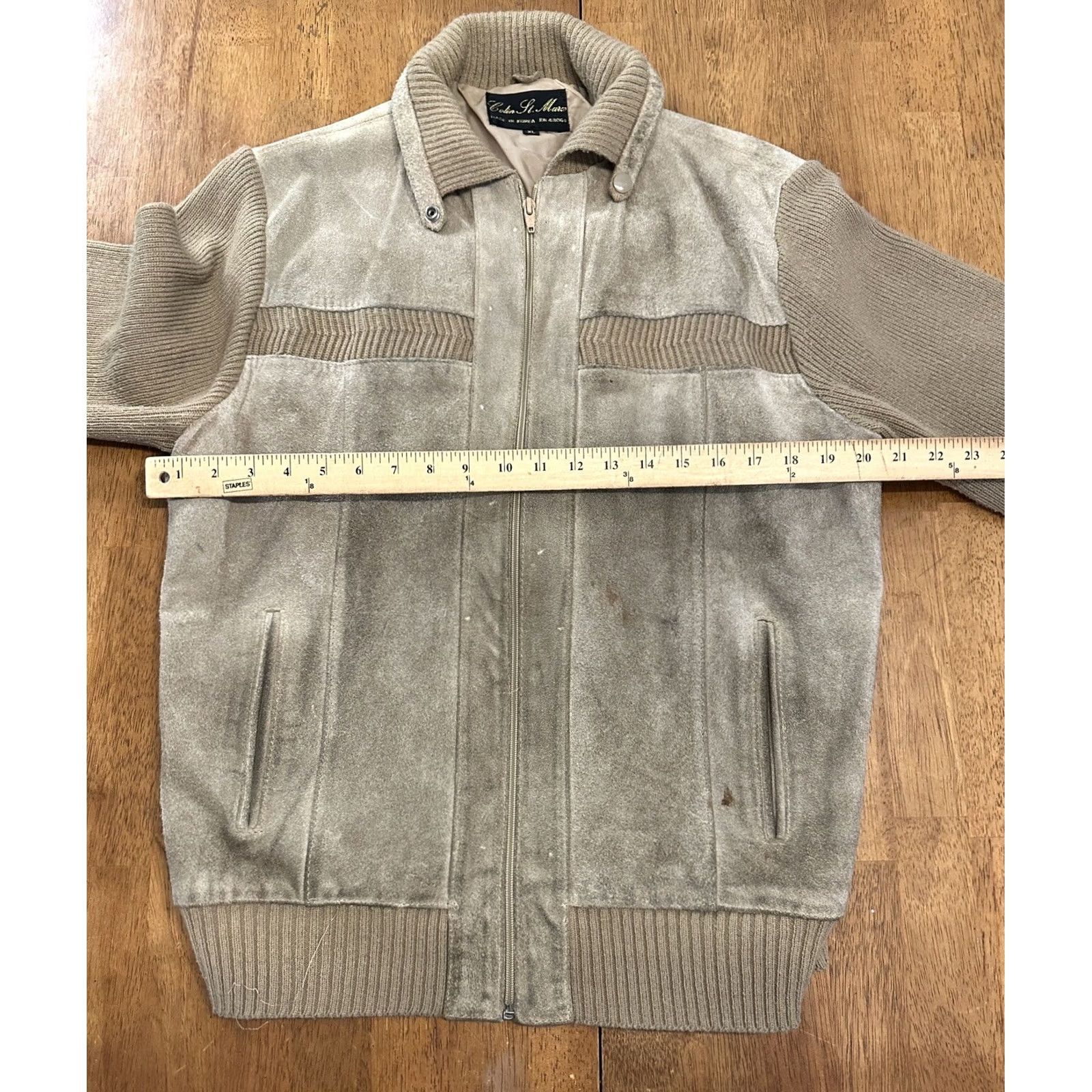 Vintage VINTAGE Colin St. Marx Jacket Leather Beige XL Women's 80s Suede Motorcycle Size XL / US 12-14 / IT 48-50 - 7 Thumbnail