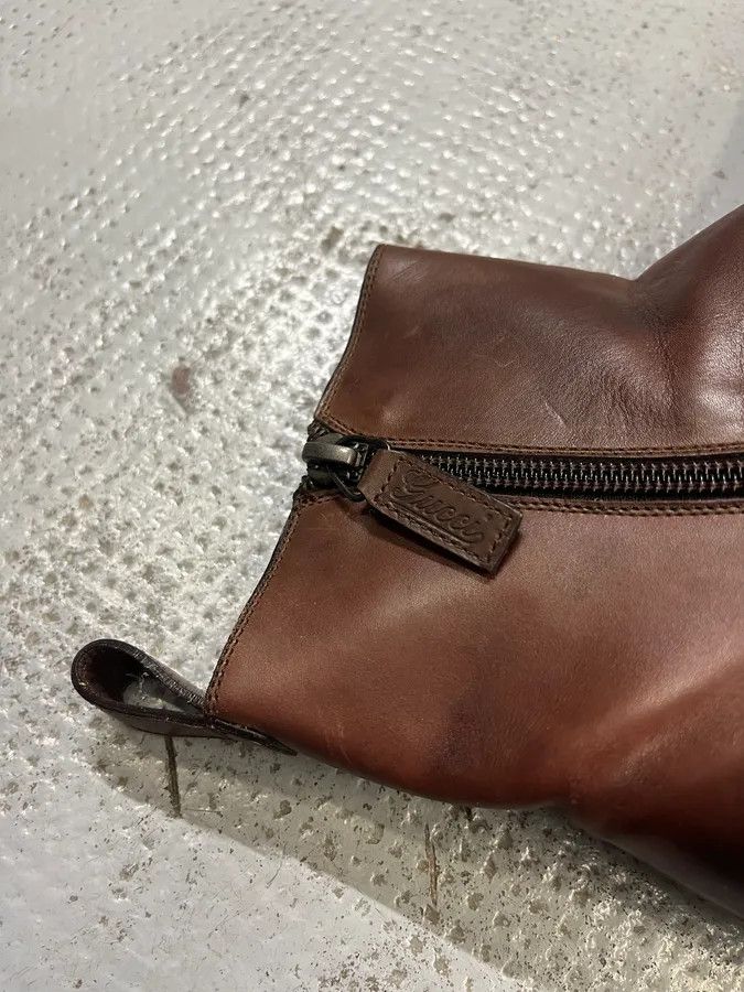 Gucci Gucci Brown Leather Side-Zip Boots Size US 7 / IT 37 - 4 Thumbnail