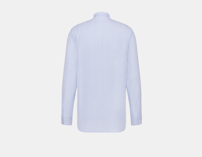 Dior o1w1db10525 483C57 Cabochon Collar Shirt in White/Blue Size US M / EU 48-50 / 2 - 5 Thumbnail