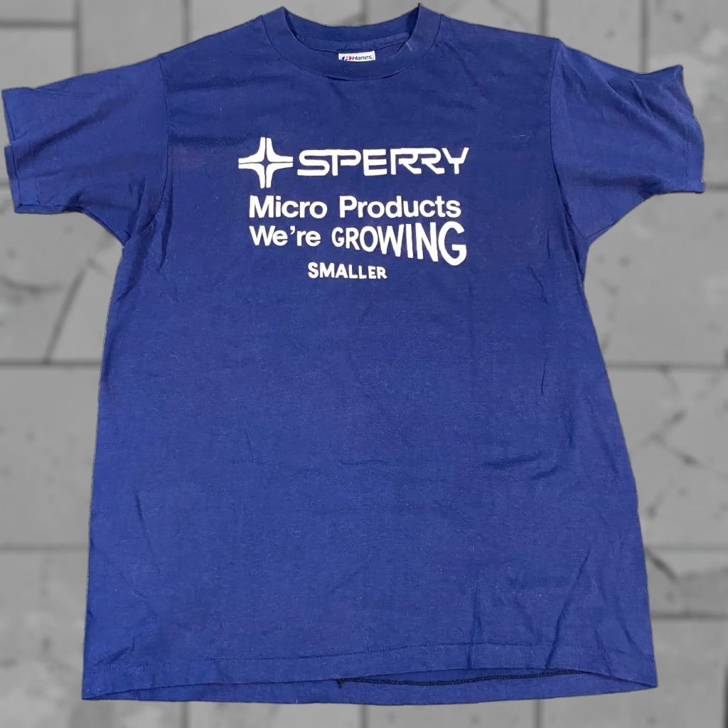 Vintage VINTAGE American Vintage Sperry Computers T-Shirt M Blue Mens Short Sleeve Crew Neck Cotton Blend Knit USA 90s Size US M / EU 48-50 / 2 - 1 Thumbnail
