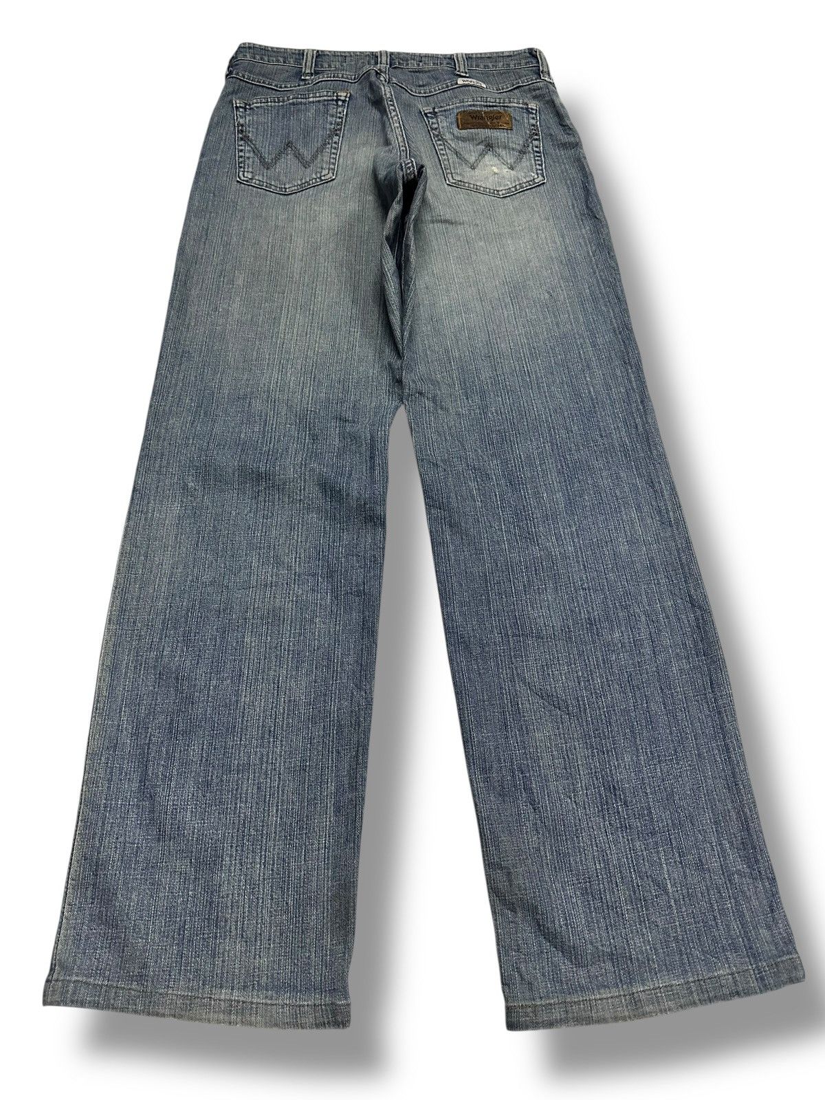 Japanese Brand Wrangler Rare Silver Colour Wideleg Style and Faded Wash Size US 30 / EU 46 - 2 Thumbnail