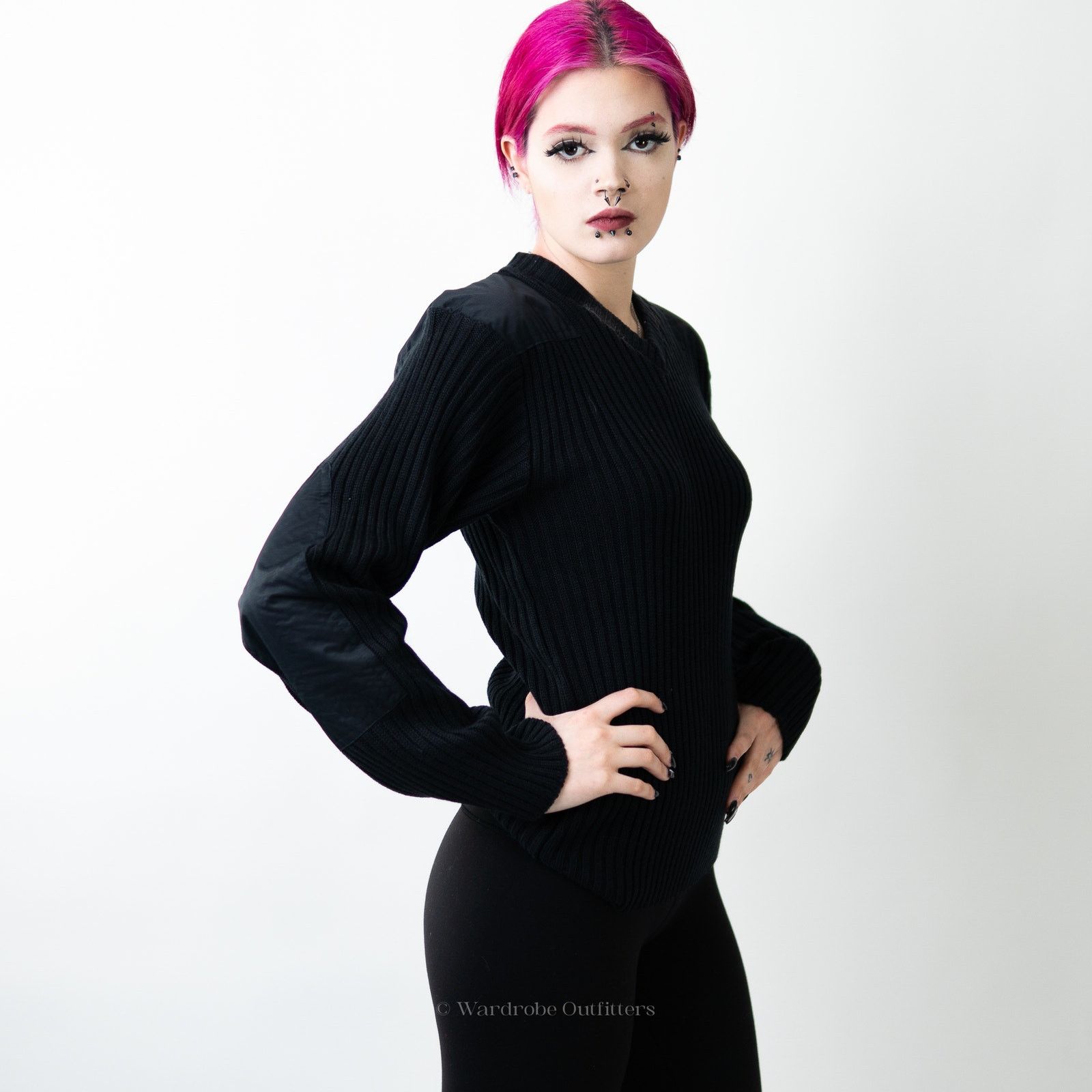Designer Blauer THICK V-Neck Classic Ribbed Knit Sweater - S Size S / US 4 / IT 40 - 8 Thumbnail