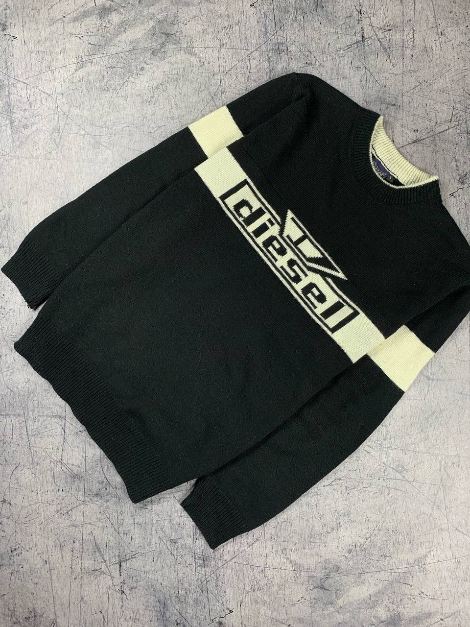Pre-owned Avant Garde X Diesel Vintage Avant-garde 90's Diesel Knitted Sweater Big Logo In Black