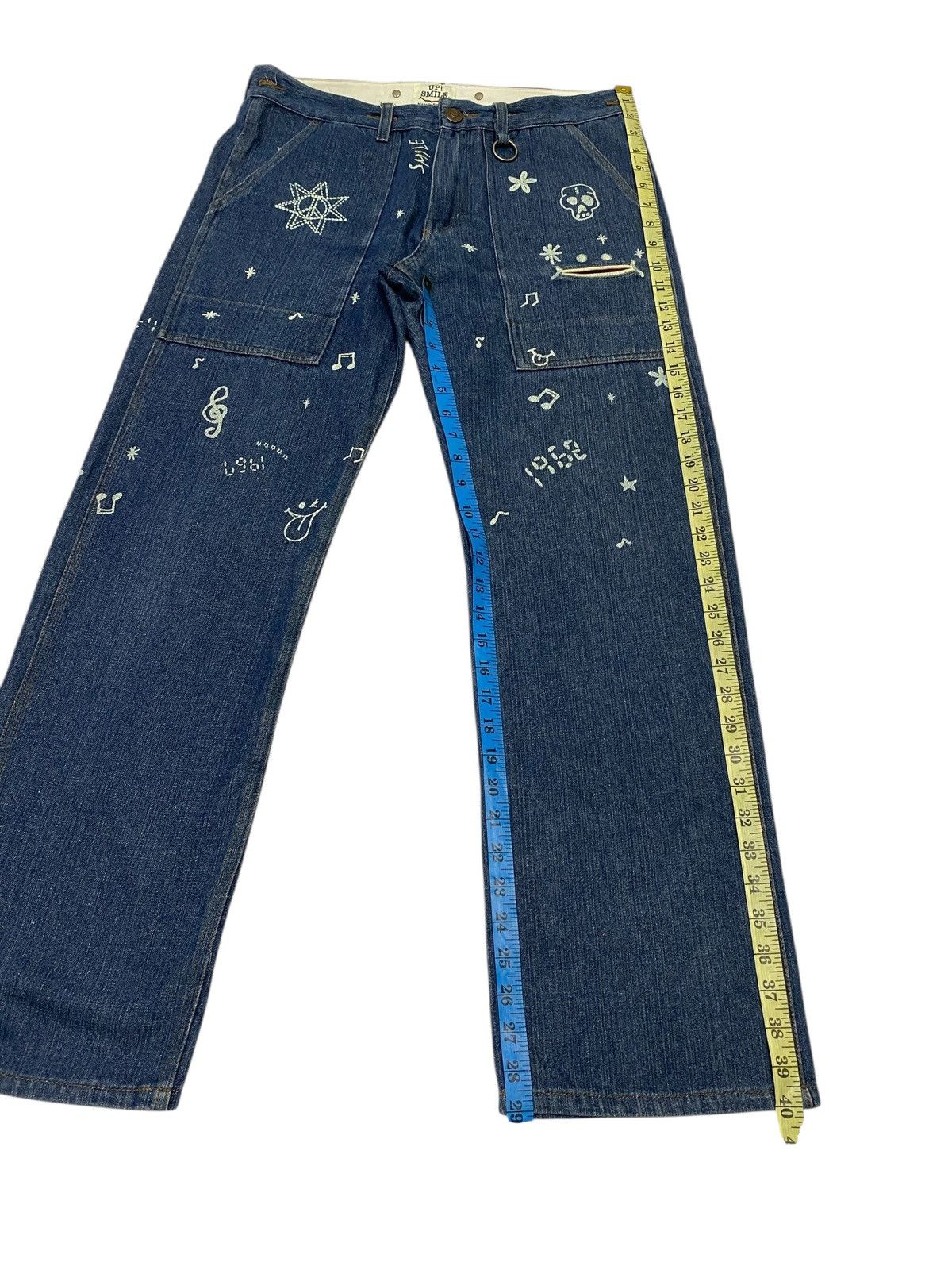 Japanese Brand Japanese Brand X Up Smile painted jeans Size US 34 / EU 50 - 16 Thumbnail