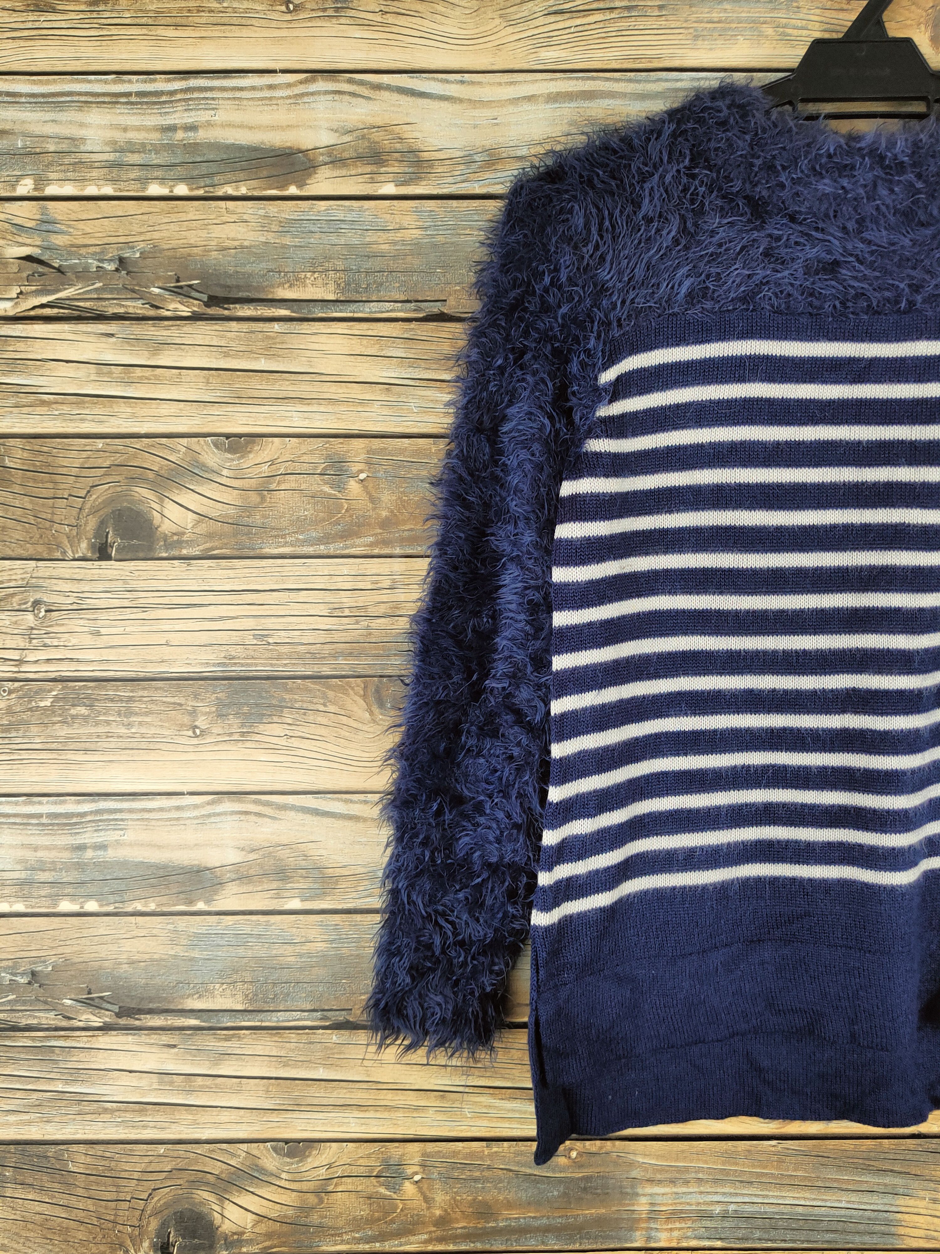 Japanese Brand Polo Studio Alivier Navy Fur Mohair Knitwear #46-540 Size M / US 6-8 / IT 42-44 - 3 Thumbnail