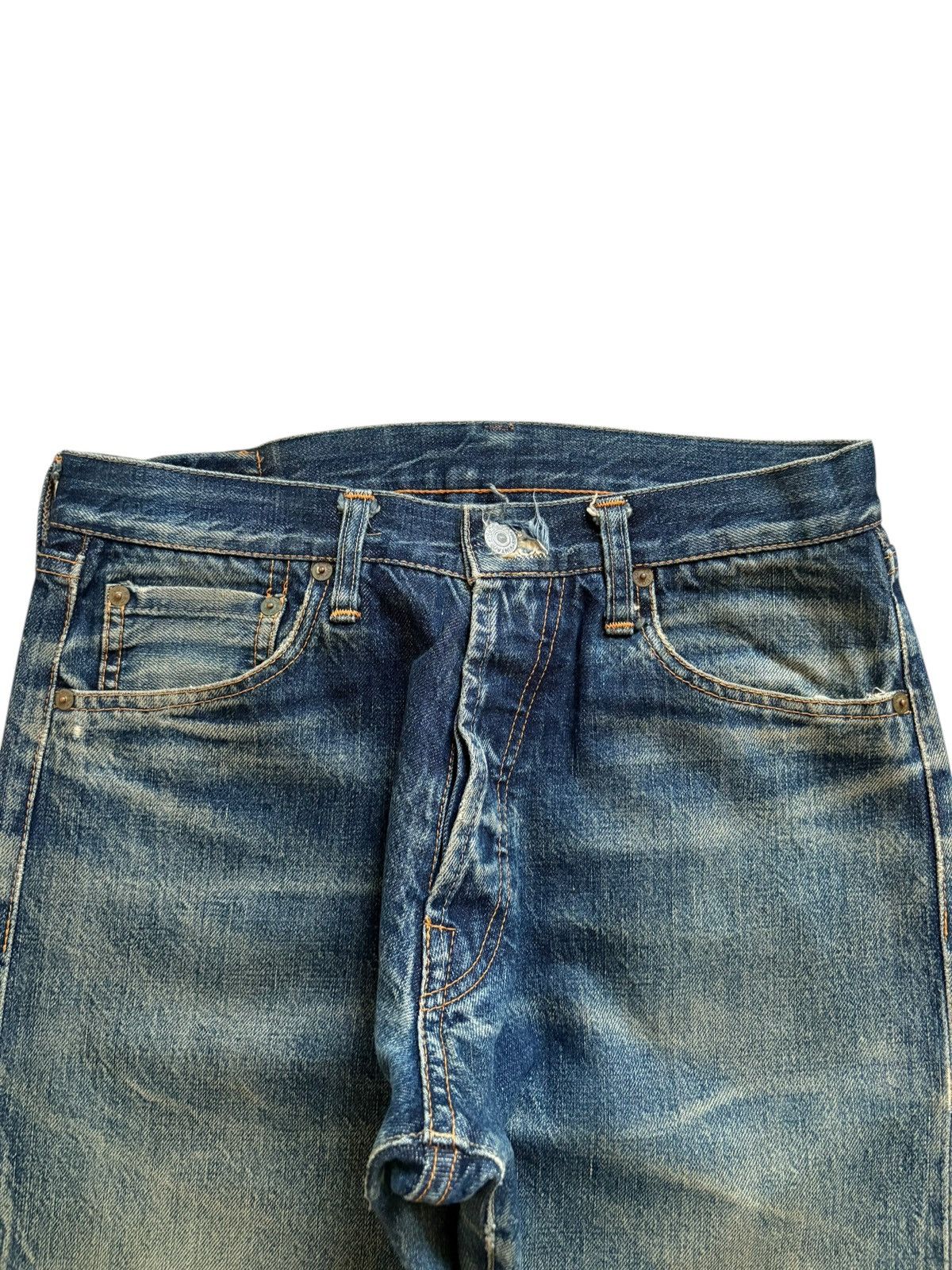 Japanese Brand Vintage Japanese Brand Selvedge Rusty Wash Rip Loose Jeans Size US 29 - 5 Thumbnail