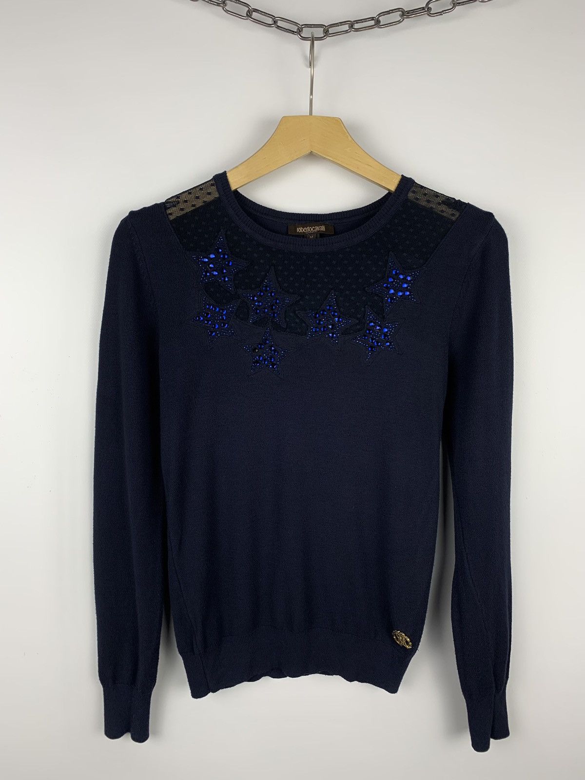 Roberto Cavalli Roberto Cavalli Blue Viscose Sweater Women’s Jumper Size M Size M / US 6-8 / IT 42-44 - 1 Thumbnail