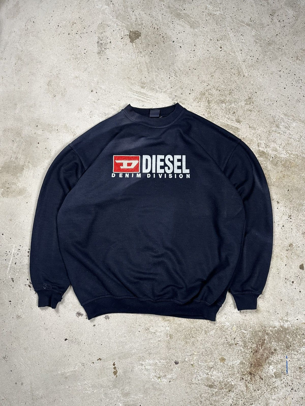 Diesel Vintage 90s Diesel Distressed Faded Crewneck Jumper Size US XL / EU 56 / 4 - 14 Thumbnail