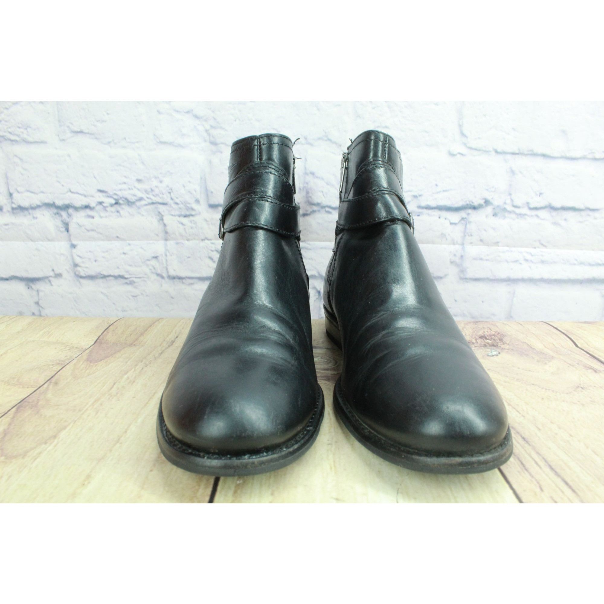 L.L. Bean LL Bean Black Leather Buckle Side Zip Ankle Booties Size US 8.5 / IT 38.5 - 4 Thumbnail