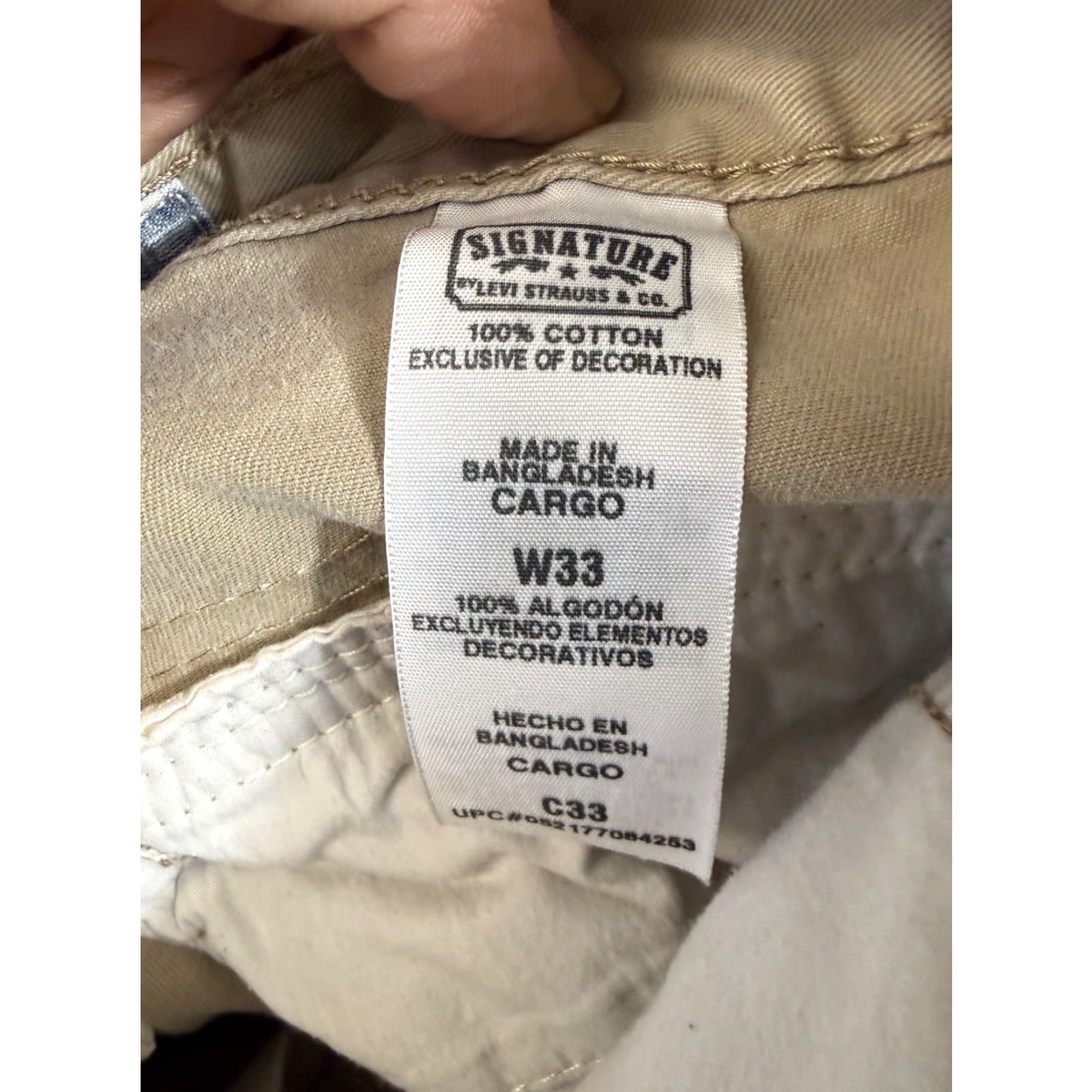 Levi's Levi's Cargo Shorts Mens W33 Khaki Beige Utility Pockets Outdoor Casual Lightweight Cotton Size US 33 - 7 Thumbnail