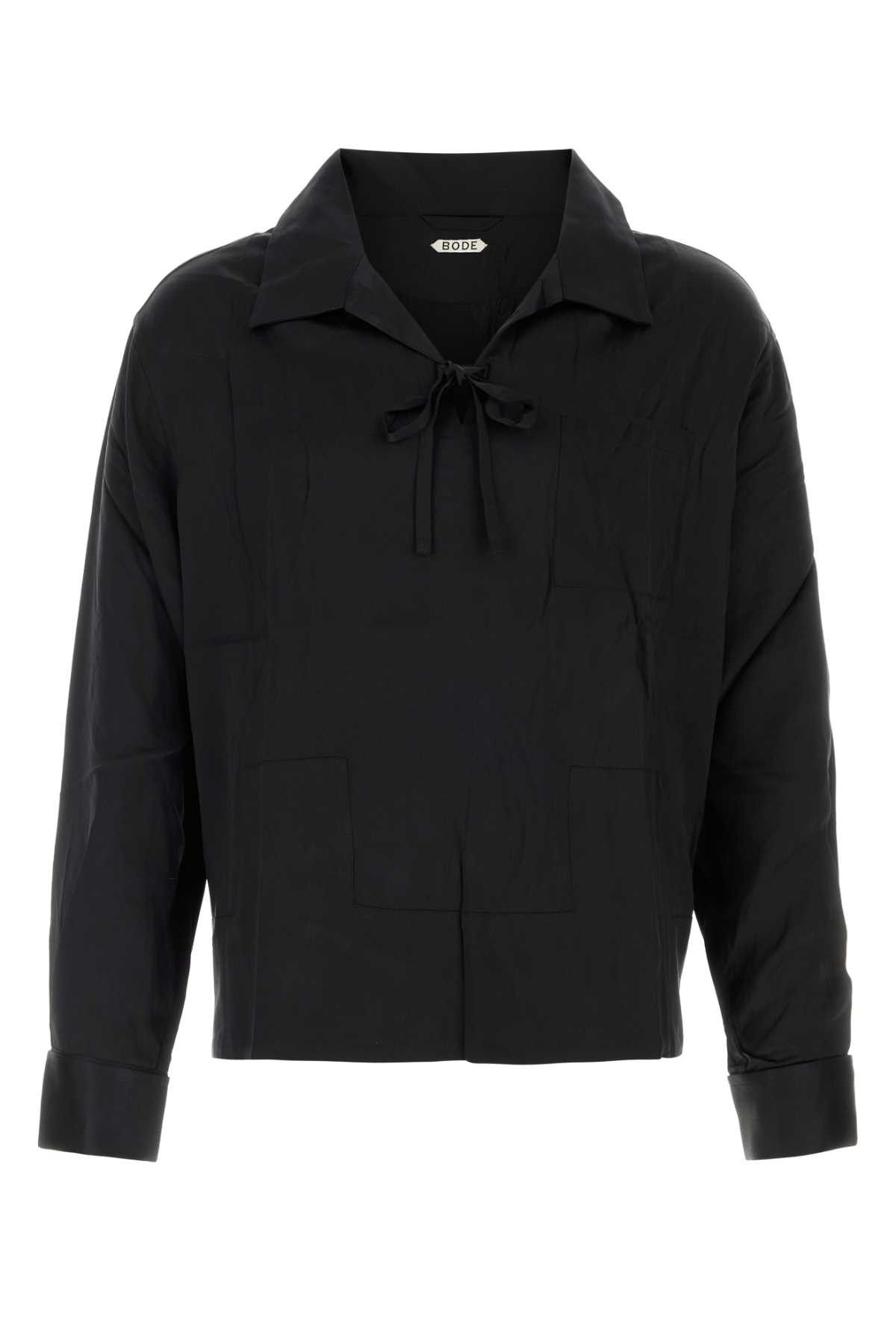 Bode Black Satin Maze Blouse Size US XL / EU 56 / 4 - 1 Thumbnail