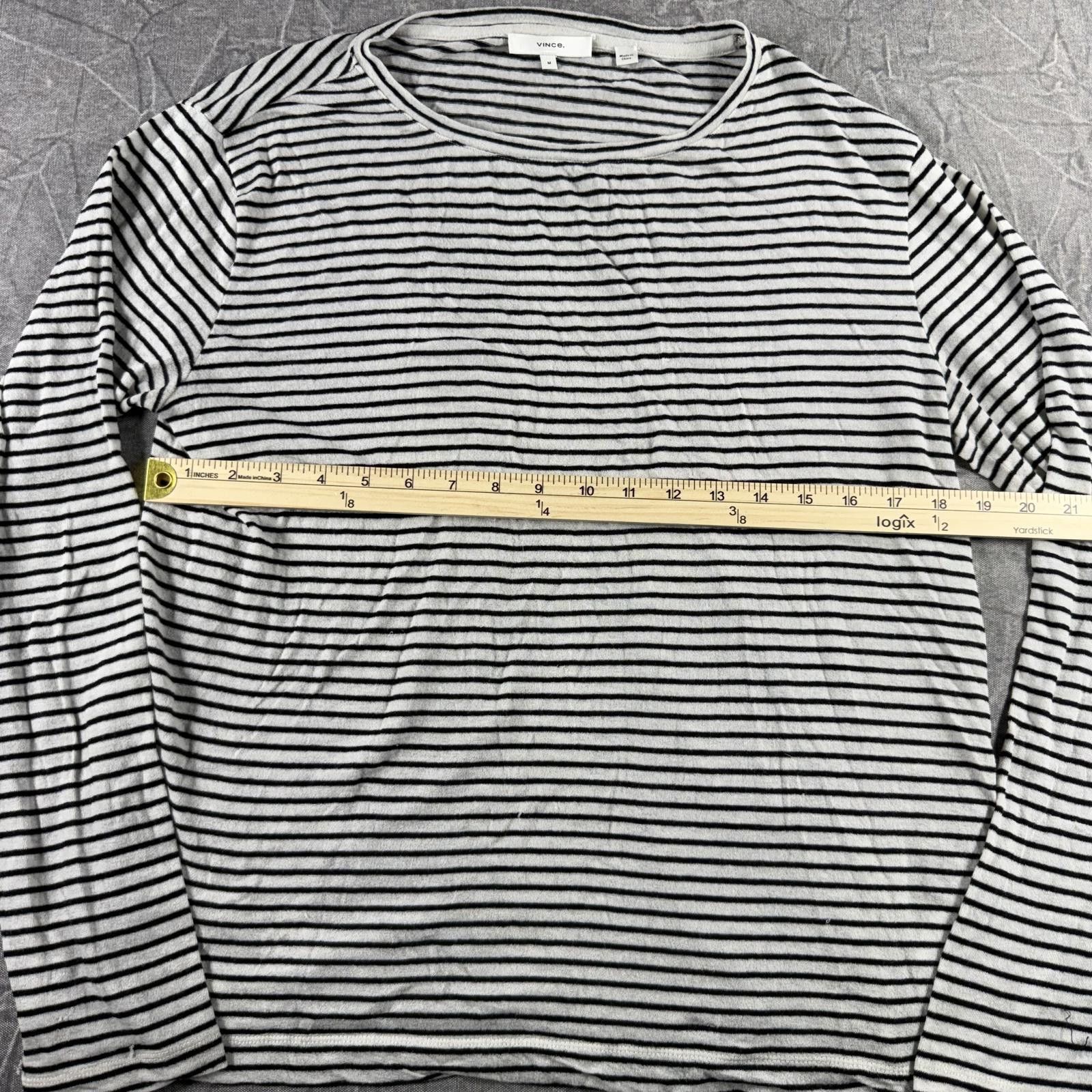 Vince Vince Shirt Women's M Grey Black Long Sleeve Wool Blend Size M / US 6-8 / IT 42-44 - 4 Thumbnail