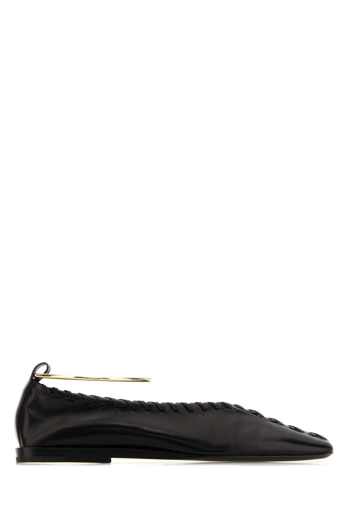 Jil Sander Black Leather Ring Ballerinas Size US 6.5 / IT 36.5 - 1 Thumbnail