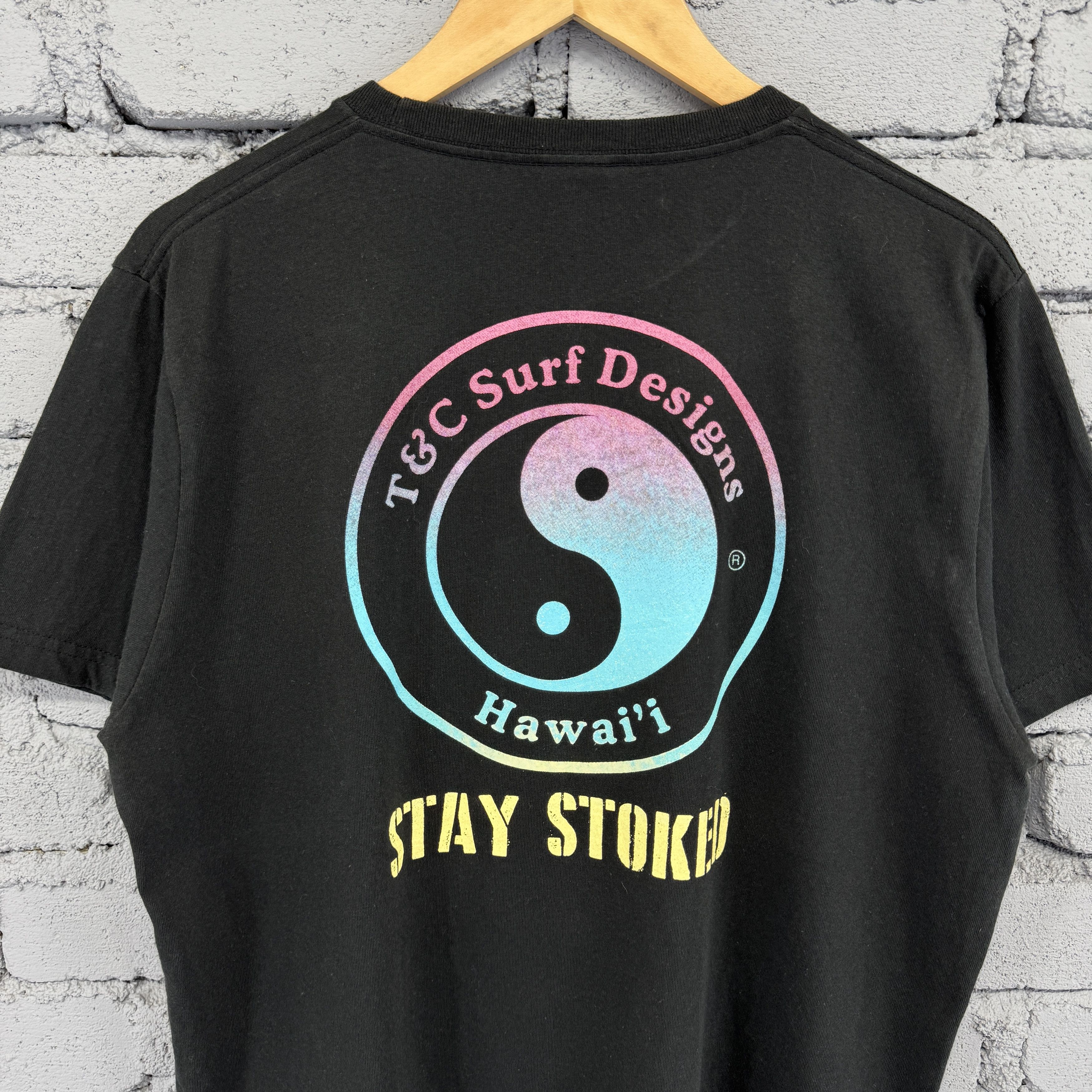 Vintage T&C Surf Design Hawaii Stay Stoked Surfing Tshirt Size US L / EU 52-54 / 3 - 5 Thumbnail