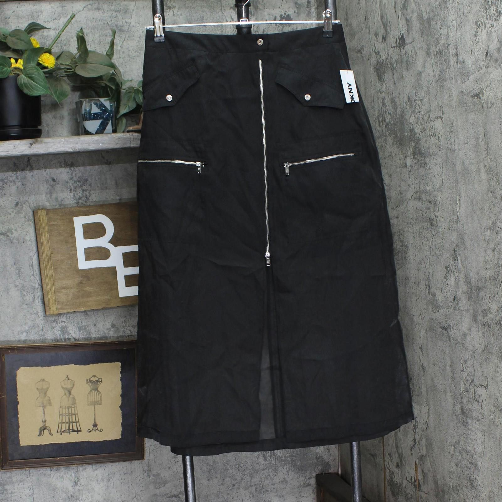 DKNY Nwt Dkny Womens Organza Cargo Skirt P4bnuwen Black 12 Size 34" / US 12 / IT 48 - 1 Thumbnail