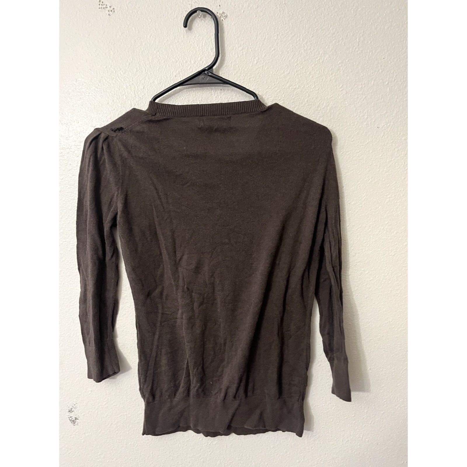 Banana Republic Banana Republic Women Crew Neck Sweater Size Small Brown Solid Pullover with Pockets Size S / US 4 / IT 40 - 3 Thumbnail