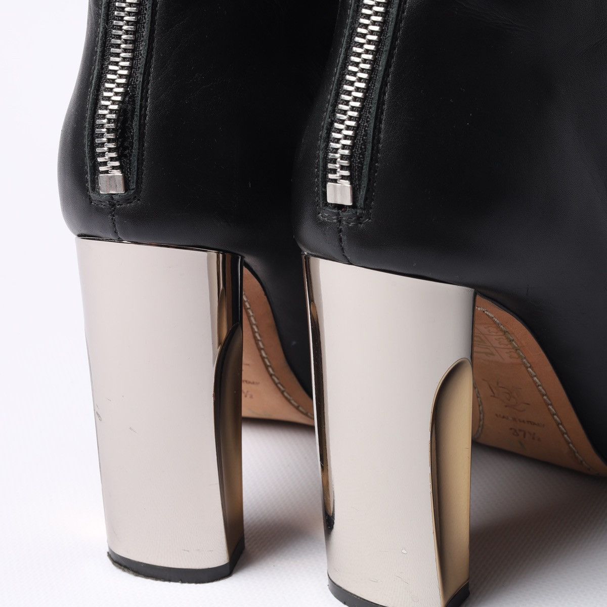 Alexander McQueen Alexander McQueen Black Mid-Calf Leather Boots Shoes Size US 7.5 / IT 37.5 - 9 Thumbnail