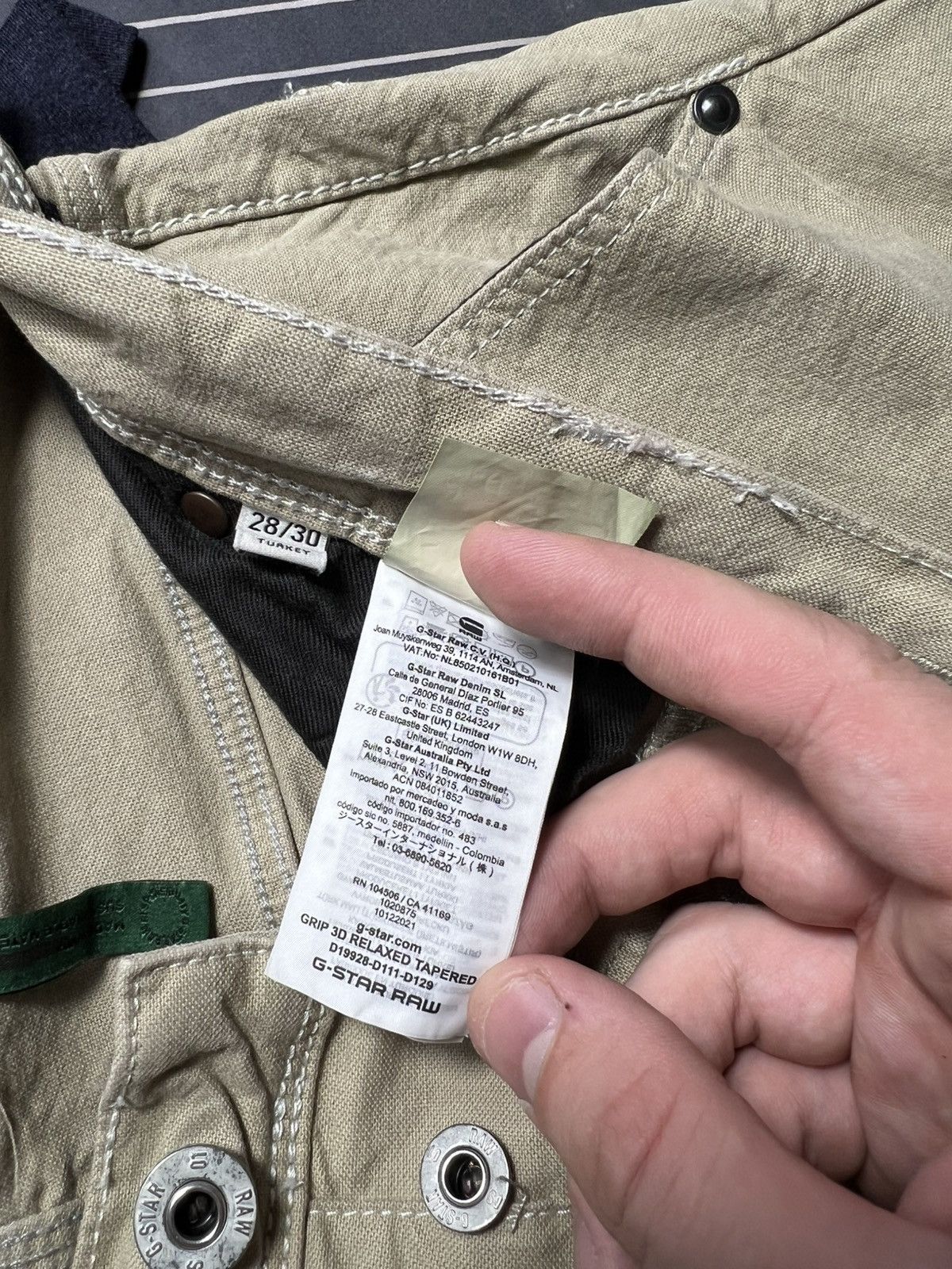 G-Star G-Star Grip 3D Relaxed Tapered Fit Pants Raw Workwear Chino Size US 28 / EU 44 - 20 Thumbnail