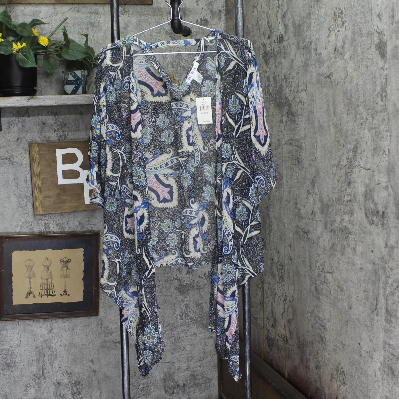 Other Nwt Say What? Paisley Kimono Woven Top Black Multi M Size M / US 6-8 / IT 42-44 - 1 Thumbnail