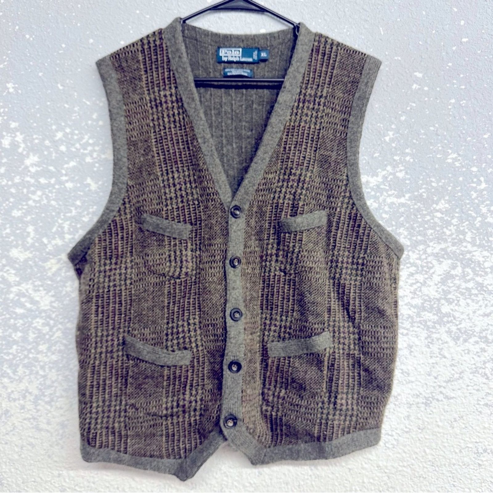 Ralph Lauren Men’s vtg 90s Wool Polo by Ralph Lauren vest sz XL Size US XL / EU 56 / 4 - 1 Thumbnail