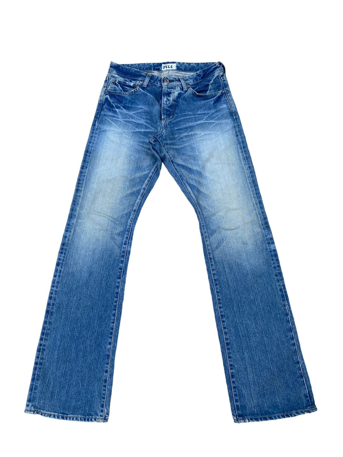 image of Distressed Denim x If Six Was Nine Vintage The Wise Of Denim Flare Pant in Blue, Men's (Size 29)