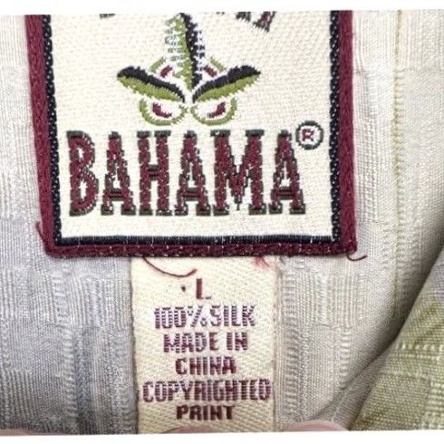 Tommy Bahama VINTAGE? No — Tommy Bahama Hawaiian Shirt Mens Large 100% Silk Short Sleeve Button-Up Palm Tree Print Yellow Collared Spread Casual Summer Men Size US L / EU 52-54 / 3 - 5 Thumbnail