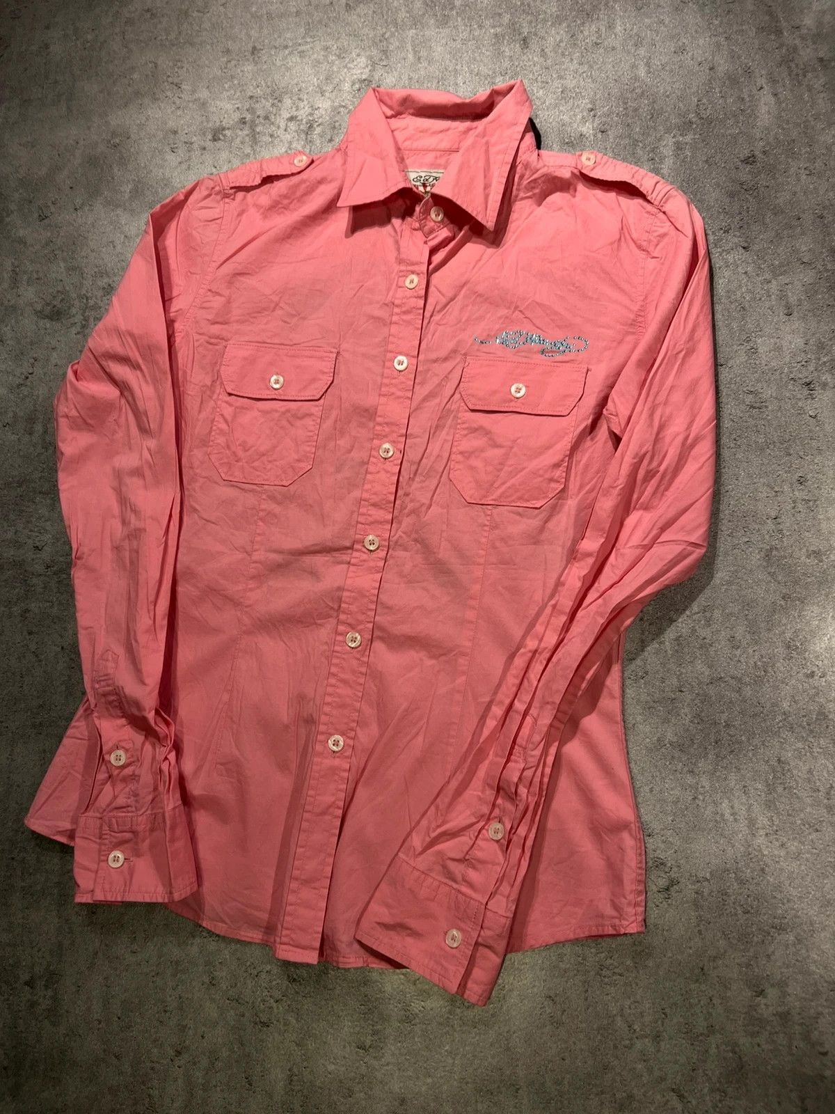 Ed Hardy Pink womens ed hardy shirt with crystals y2k couqette 2000s Size S / US 4 / IT 40 - 5 Thumbnail