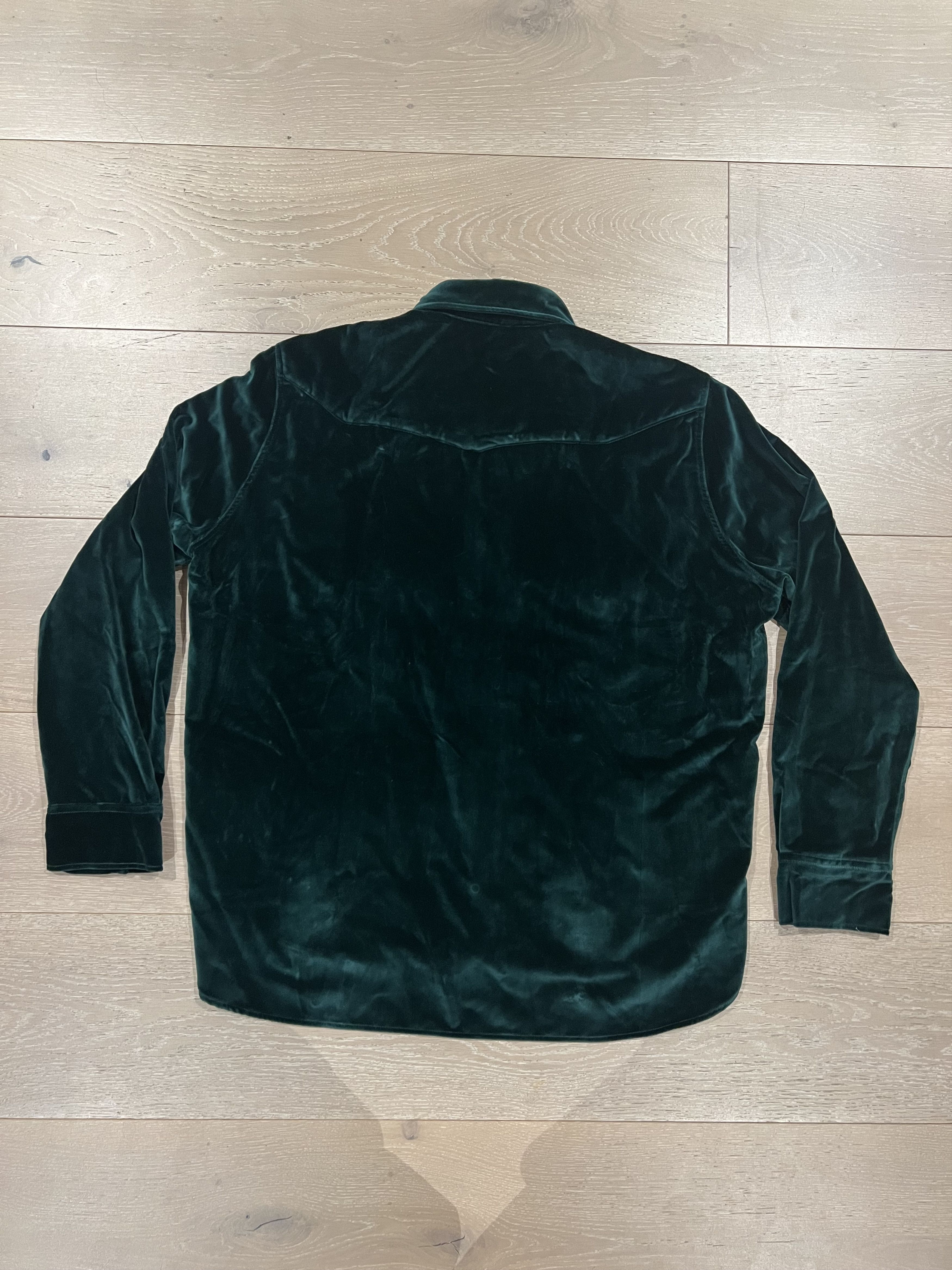 WYTHE 💚 Wythe Velvet Pearlsnap Shirt Pine Green Large NEW Size US L / EU 52-54 / 3 - 5 Thumbnail