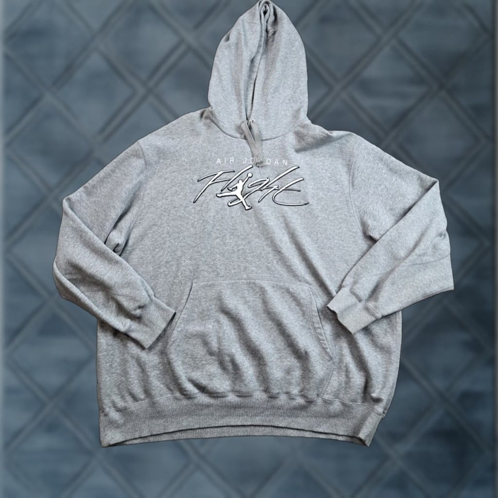 Jordan Brand Jordan Flight Hoodie Mens Medium Gray Jumpan Long Sleeve Pullover Sweatshirt Size US XXL / EU 58 / 5 - 1 Thumbnail