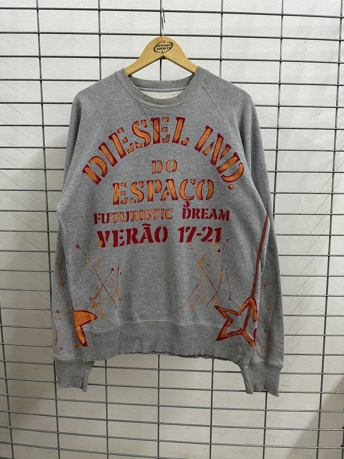 Diesel Vtg Diesel Industry Futuristic Dream Y2K Splatter Sweatshirt Size US L / EU 52-54 / 3 - 1 Thumbnail