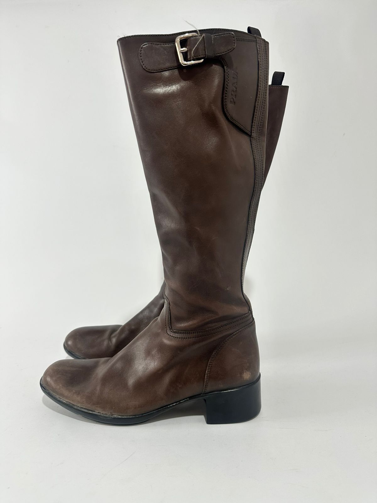 Prada PRADA mid calf brown boots EU40 Size US 10 / IT 40 - 3 Thumbnail