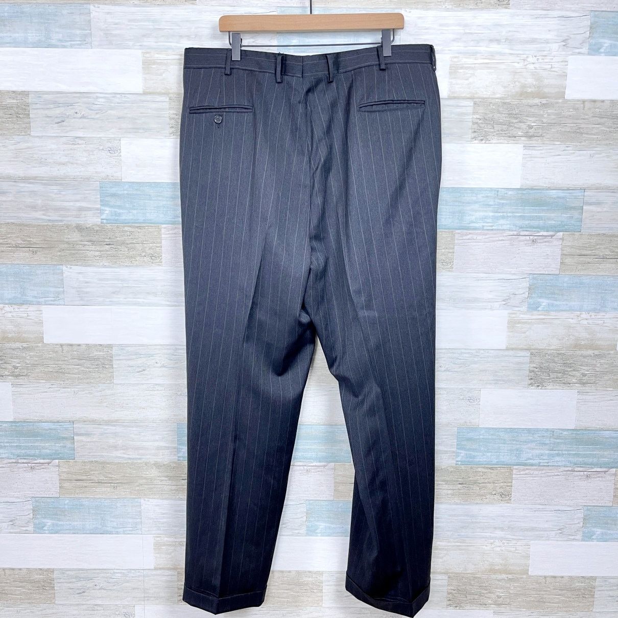 Jos. A. Bank Jos A Bank Wool Suit Gray Striped Mens 46 XL 40x32 Size 46L - 12 Thumbnail
