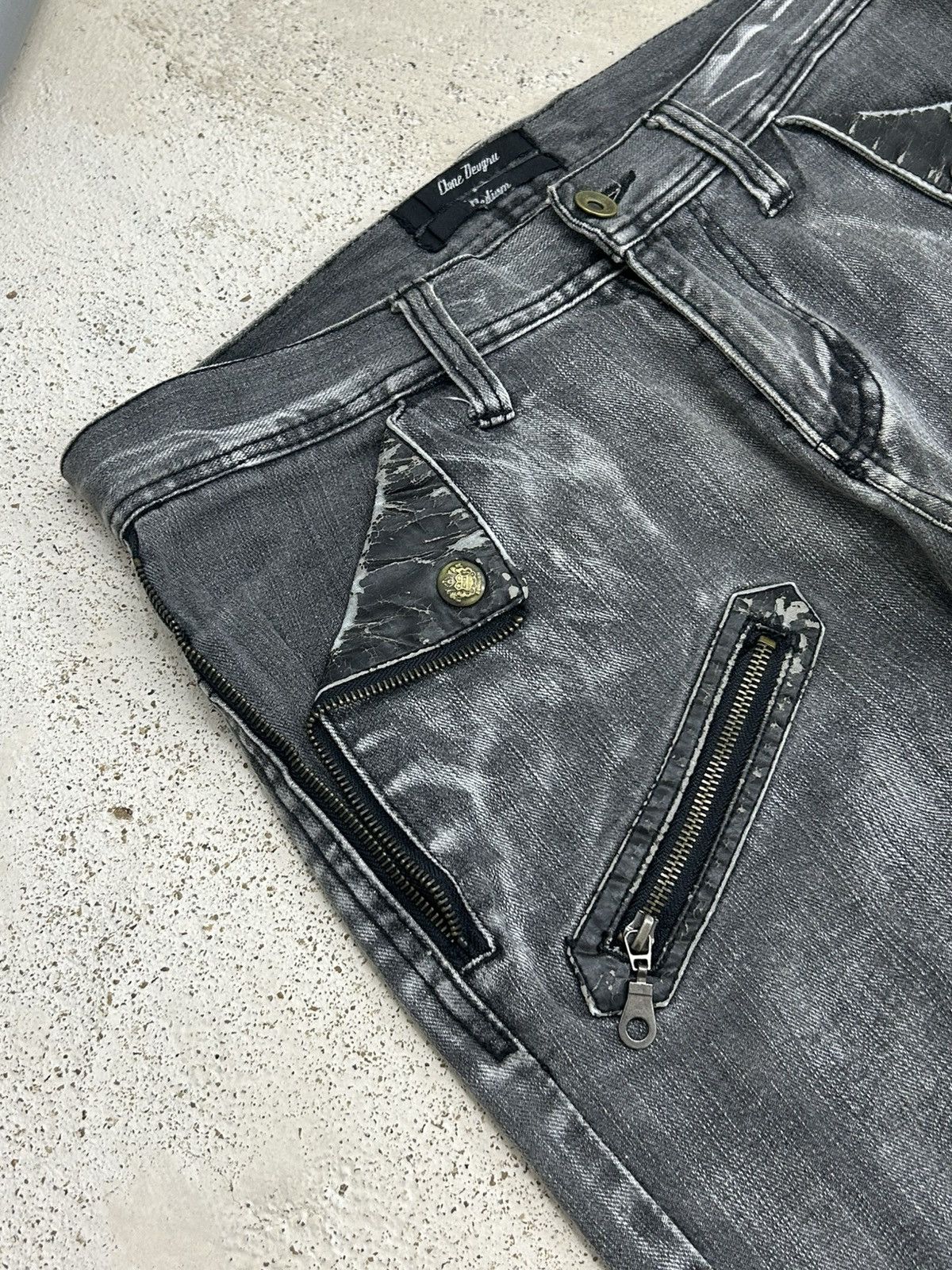 If Six Was Nine Clone Deugru Japan Grey Wash Punkers Pocket Zipper Size US 31 - 17 Thumbnail