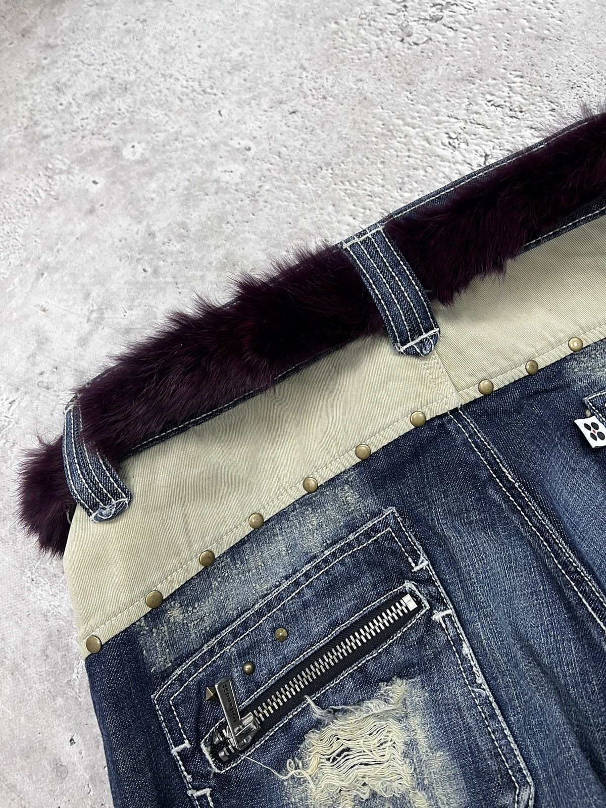 Hysteric Glamour × If Six Was Nine SALE✅✅AVANT-GARDE GOTHIC LEATHER fur BELT RICK OWENS STYLE Size ONE SIZE - 4 Thumbnail