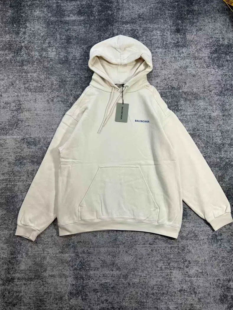Balenciaga Balenciaga Off-white Front and Back Blue Letter Logo Hoodi Size US XS / EU 42 / 0 - 1 Thumbnail