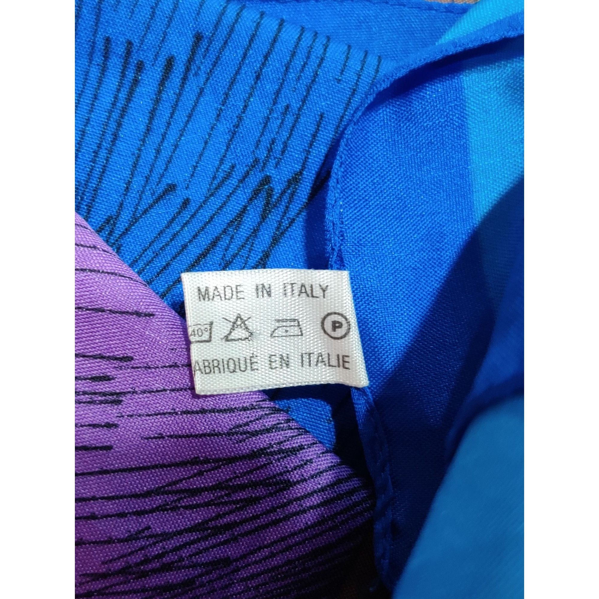 Vintage Womens Blue Abstract Geometric Square Scarf Italian Made Vin Size ONE SIZE - 8 Thumbnail