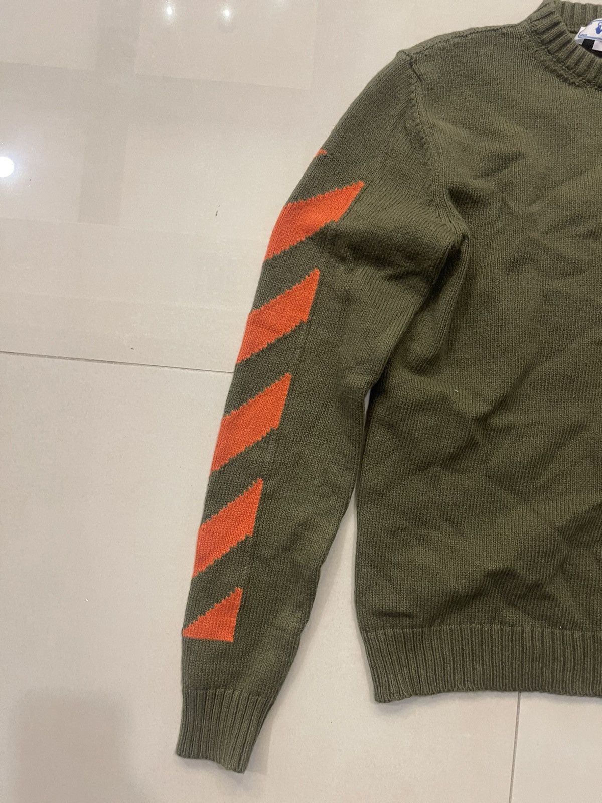 Off-White Off white khaki diagonal arrow knit crew neck Size M / US 6-8 / IT 42-44 - 2 Thumbnail