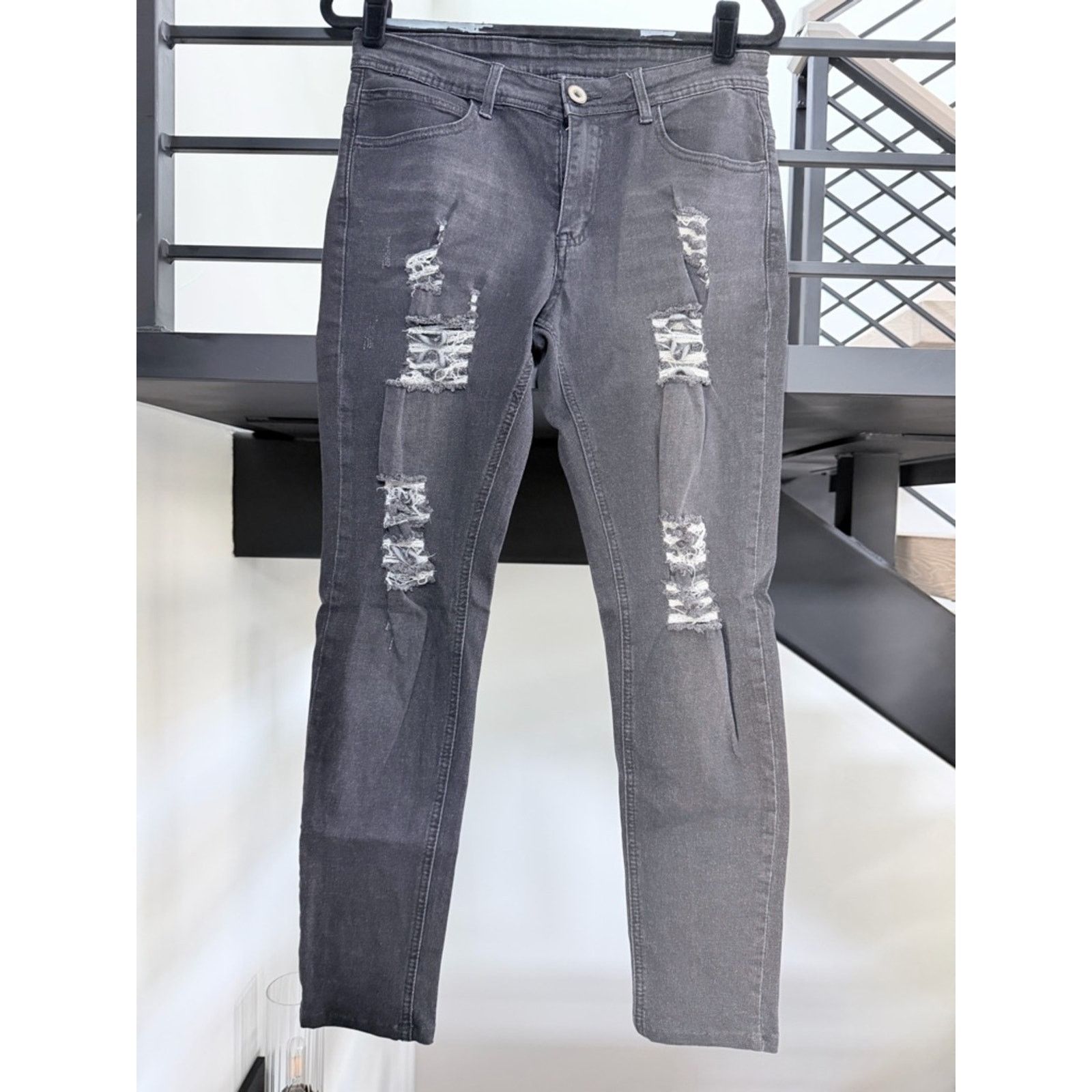 Other Mens Distressed Black Ripped Skinny Jeans size 30 Size 30" / US 8 / IT 44 - 1 Thumbnail