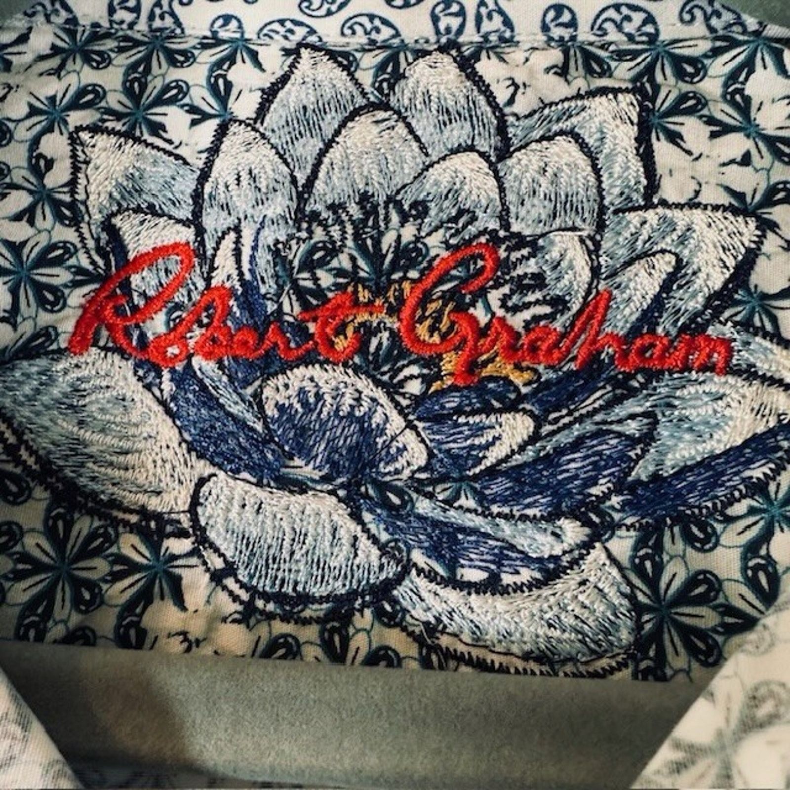 Robert Graham Robert Graham Button Shirt LR Classic Fit Floral Blue/White Size US L / EU 52-54 / 3 - 3 Thumbnail