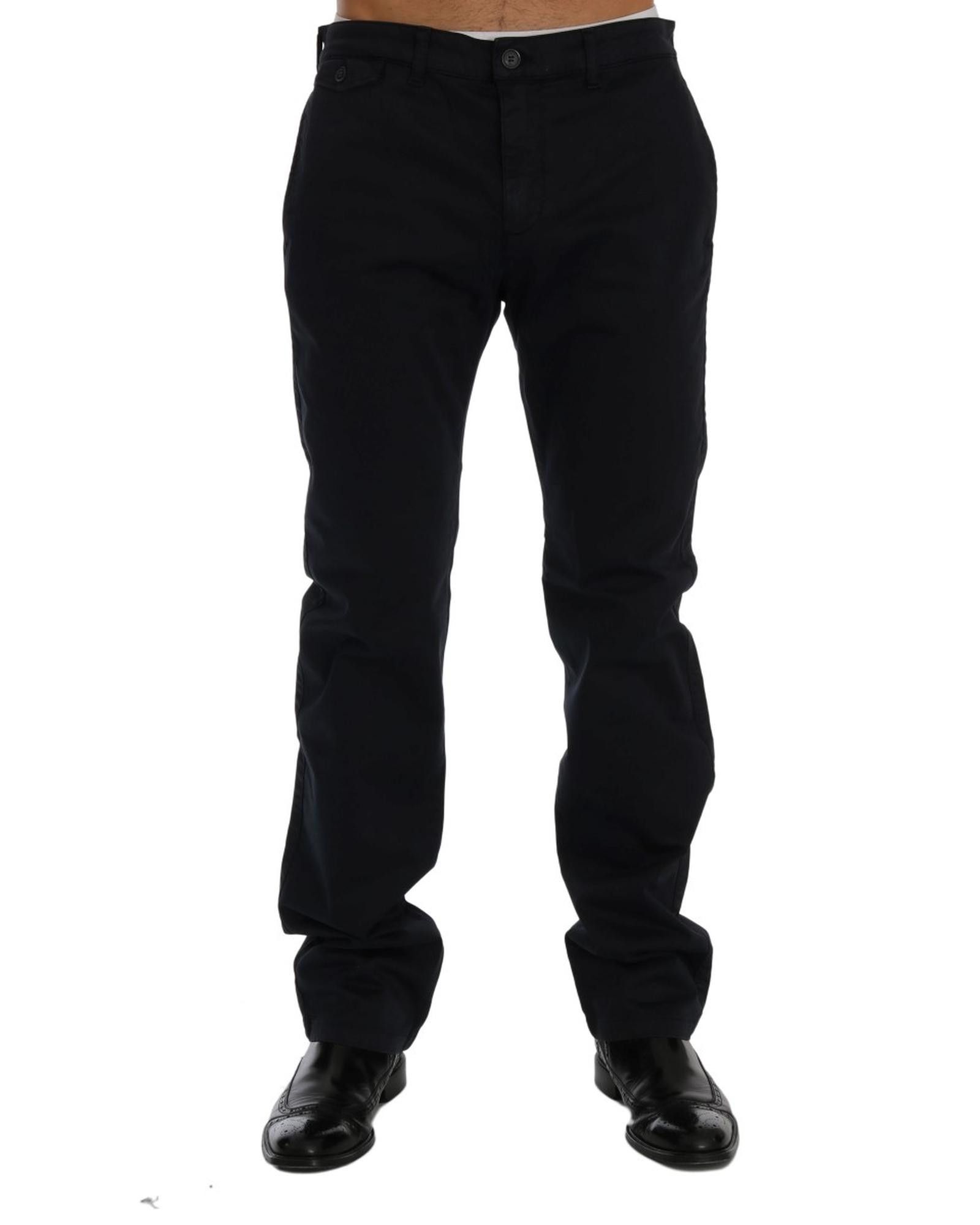 image of Gf Ferre Cotton Stretch Chinos in Blue, Men's (Size 32)