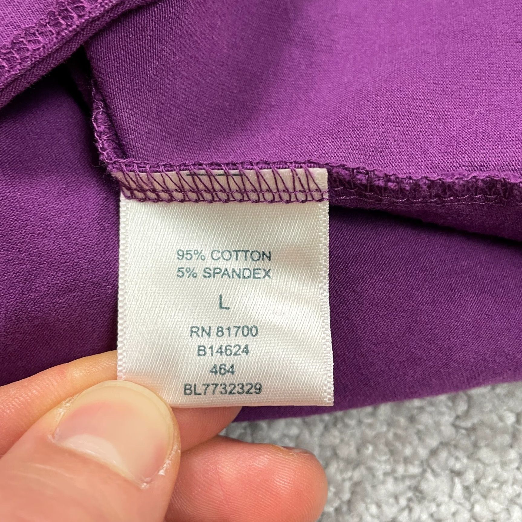 Blair Blair Basic T-Shirt Women's Large Purple Long Sleeve Scoop Neck Casual Top Size L / US 10 / IT 46 - 5 Thumbnail